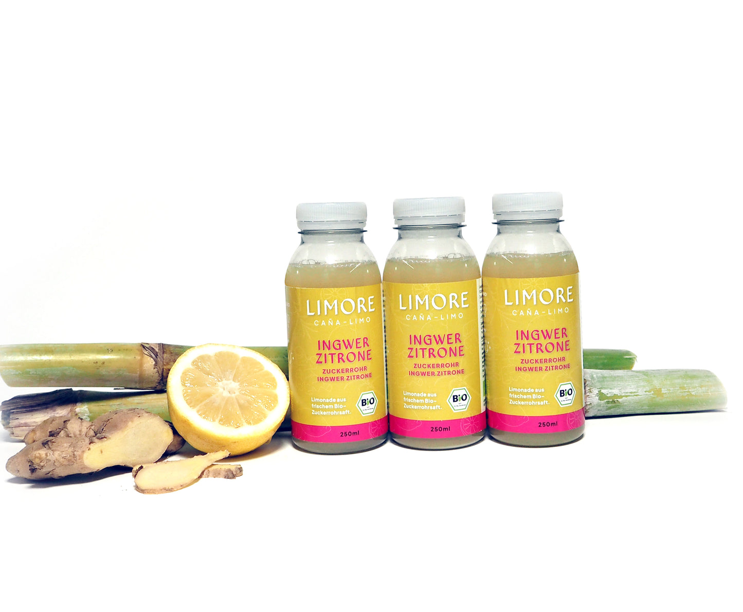 Bio Zuckerrohr Ingwer Zitronen Limonade | 4er Pack