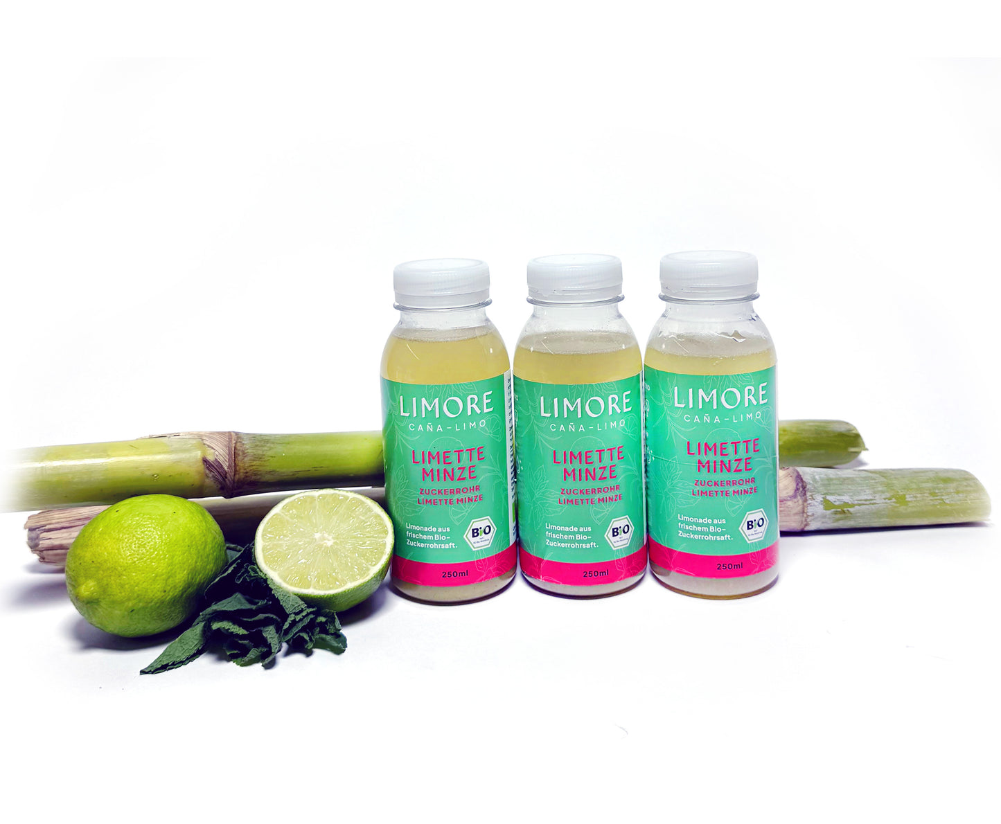 Bio Zuckerrohr Limetten Minze Limonade | 4er Pack